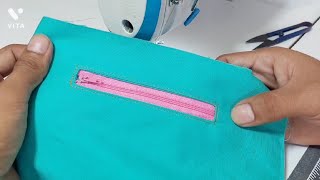 como coser un bolsillo ojal con cierre o zipper muy facill [upl. by Bozuwa]