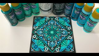 How to paint a Dot Mandala on a 6x6 Inch Canvas  Video 377 [upl. by Ninetta432]