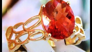 231cts Genuine Mongolian Red Andesine Solitaire 10k Solid Gold Ring [upl. by Imailiv]