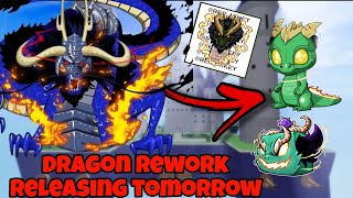 Dragon Rework Update Is Releasing TomorrowBlox Fruits [upl. by Annoyik146]