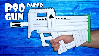 P90 Maschinenpistole selber machen Spielzeug aus Papier basteln  paper machine gun toy DIY 4K [upl. by Aldo]