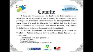 Conferência Intermunicipal de Educação do Vale do PiancóPB [upl. by Yrffoeg]