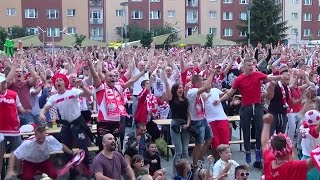 EURO 2016 PolskaPortugalia Bramka Roberta Lewandowskiego Strefa Kibica Koszalin [upl. by Nireves]