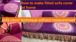 how to make sofa cover at homehow to sew l shape sofa cover at home l shape sofa cover design idea [upl. by Lilybel]