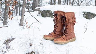 Mens 15quot Snowshoe Peanut Brown Mukluk Moccasin Boots [upl. by Roskes]