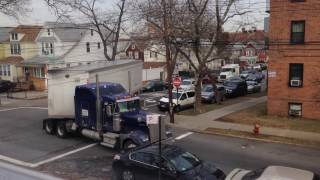 truck making tight turn on residental street [upl. by Joon]