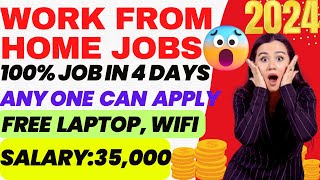 Permanent Work From Home Job  Work From MobileWork From Home JobJob For Freshers Jobs March 2024 [upl. by Nerral]