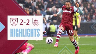 West Ham 22 Burnley  Ings Secures Late Equaliser  Premier League Highlights [upl. by Nuy]