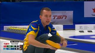 2018 Brier Perfect draw in the extraend by Brendan Bottcher [upl. by Oettam820]