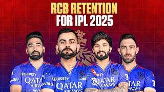 RCB RETENTION FOR IPL 2025 🔥। RCB 6 Retain list player 😎। rcb ipl2025 cricket crickklg [upl. by Idac]