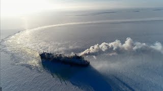 Ice Trials of IceBreaking LNG Carrier “Vladimir Rusanov” [upl. by Nahgaem]