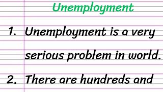 Unemployment Essay in English 10 Lines  Short Essay on Unemployment [upl. by Seldun]