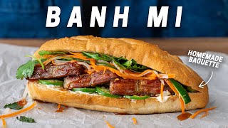 Pork Belly Banh Mi with Crispy Baguette Recipe [upl. by Durstin168]