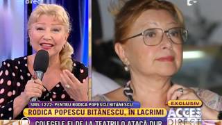 Colegele de teatru o atacă dur pe actriţa Rodica Popescu Bitănescu [upl. by Ardnoel]