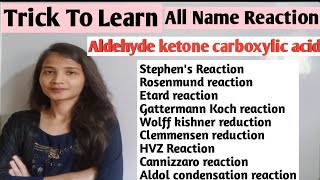 Trick to learn  All name Reaction aldehyde ketone carboxylic acid class 12 [upl. by Ametaf]