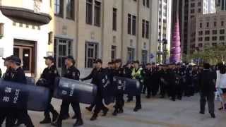 Riot police mobilizing in Seoul [upl. by Wadlinger]