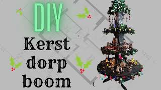 Kerstdorp boom zelf maken  Christmas village tree stand diy [upl. by Ennayelsel330]