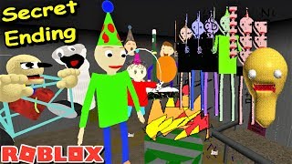 SECRET ENDING BALDIS BIRTHDAY BASH IN ROBLOX  The Weird Side of Roblox Baldis Basics RP [upl. by Ahterod590]