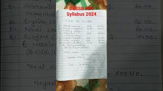 DSSSB PRT syllabus 2024 [upl. by Earla197]