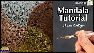 Create A Metallic Masterpiece Full Tutorial On Painting A Mandala Collage On Canvas [upl. by Arym]