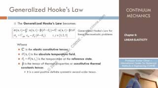 Continuum Mechanics  Ch 6  Lecture 13  Linear Thermoelasticity [upl. by Nale]