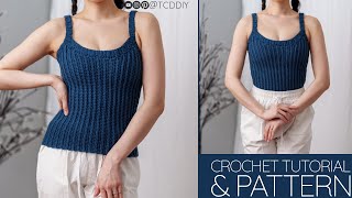 How to Crochet Easy Tank Top  Pattern amp Tutorial DIY [upl. by Odnanreh250]