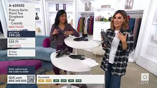 Franco Sarto Cassidy Slingback Pointed Toe Flats on QVC PM Style w Amy Strahn amp Jeannette Josue [upl. by Brink]