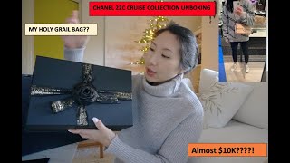 CHANEL 22C CRUISE COLLECTION UNBOXING  WHITE CAVIAR CLASSIC FLAP  LUXURY SHOPPING HAUL [upl. by Amar668]