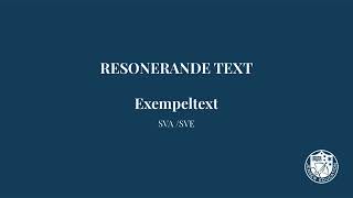 Resonerande text Exempeltext [upl. by Emee]