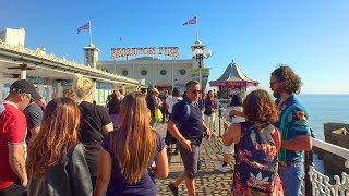 BRIGHTON WALK  Brighton Palace Pier in Glorious Sunshine  England [upl. by Aisile]