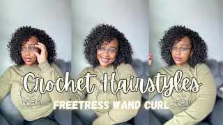 CROCHET HAIRSTYLES FREETRESS WAND CURL DETAILED INSTALL amp STYLE [upl. by Asennav]