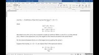 Proving with the EpsilonDelta Definition of a Limit  Nonlinear Function [upl. by Anora25]