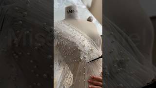 Making a corset beaded tulle midi dress with long sleeves dress hautecouture dress wedding [upl. by Borlase]