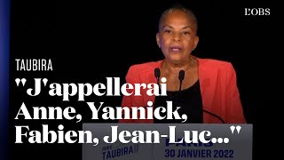 Primaire populaire  Christiane Taubira appelle à lunion de la gauche après sa victoire [upl. by Tanah]