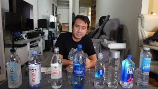 Mineral Water taste test comparison Icelandic Acqua Panna Fiji Evian Whistler VOSS Smart PH [upl. by Sumaes]