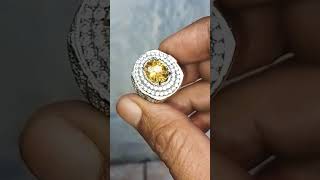 Yellow Citrine Ring Alpaka Diraf Tabur Zircon Hobi Batu [upl. by Tomasina]