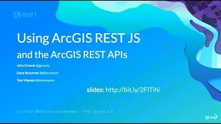 Using the ArcGIS REST JS Libraries and the ArcGIS REST APIs [upl. by Aerised]