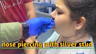 nose piercingnose piercing in silver jewellery shopshorts youtubeshorts viral [upl. by Brenna]