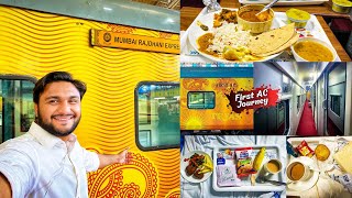 Mumbai New Delhi Tejas Rajdhani Express First Class AC journey and food 😍 [upl. by Spanjian]