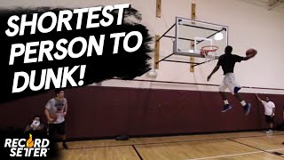 Shortest Person To Dunk A Basketball World Record [upl. by Ydniahs]