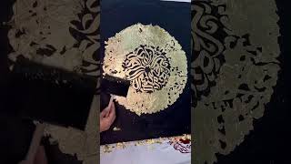 Applying gold leaf  how to use gold leaf explore art satisfying shorts [upl. by Jacobson309]