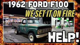 We set this truck on FIRE f100 fordtrucks fire [upl. by Nnaillij]