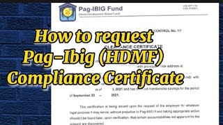 How to request PagIbig HDMF Compliance Certificate [upl. by Camilia]