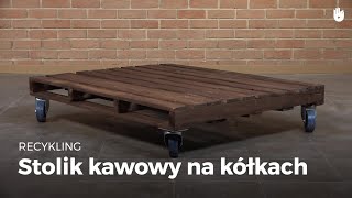 Stolik kawowy na kółkach  Recykling palet [upl. by Allesig82]