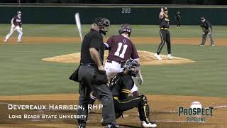 Devereaux Harrison Prospect Video RHP Long Beach State University  MSU [upl. by Ranilopa]