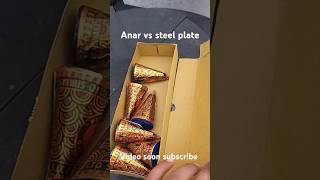 Anar vs steel plate experiment video soon😊 diwali2024 experiment crackers fireworks anar fun [upl. by Elyl]