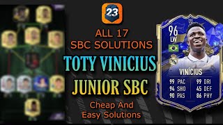 VINICIUS JUNIOR  ALL 17 SBC SOLUTIONS Easiest Way Possible  Toty Vinicius Sbc  Madfut 23 [upl. by Lrat]