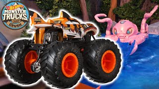 Hot Wheels Monster Trucks Work Together to Find The Missing Trophy 🏆  Monster Truck Videos for Kids [upl. by Joselow]