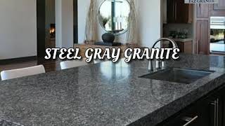 Steel Gray Granite  Best Flooring amp Framing Beautiful Counter amp Vanity Tops  FAZ Marble amp Granite [upl. by Gothart]