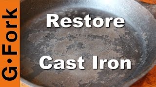 Restore Cast Iron Skillet with Oven Cleaner  GardenFork [upl. by Atir330]